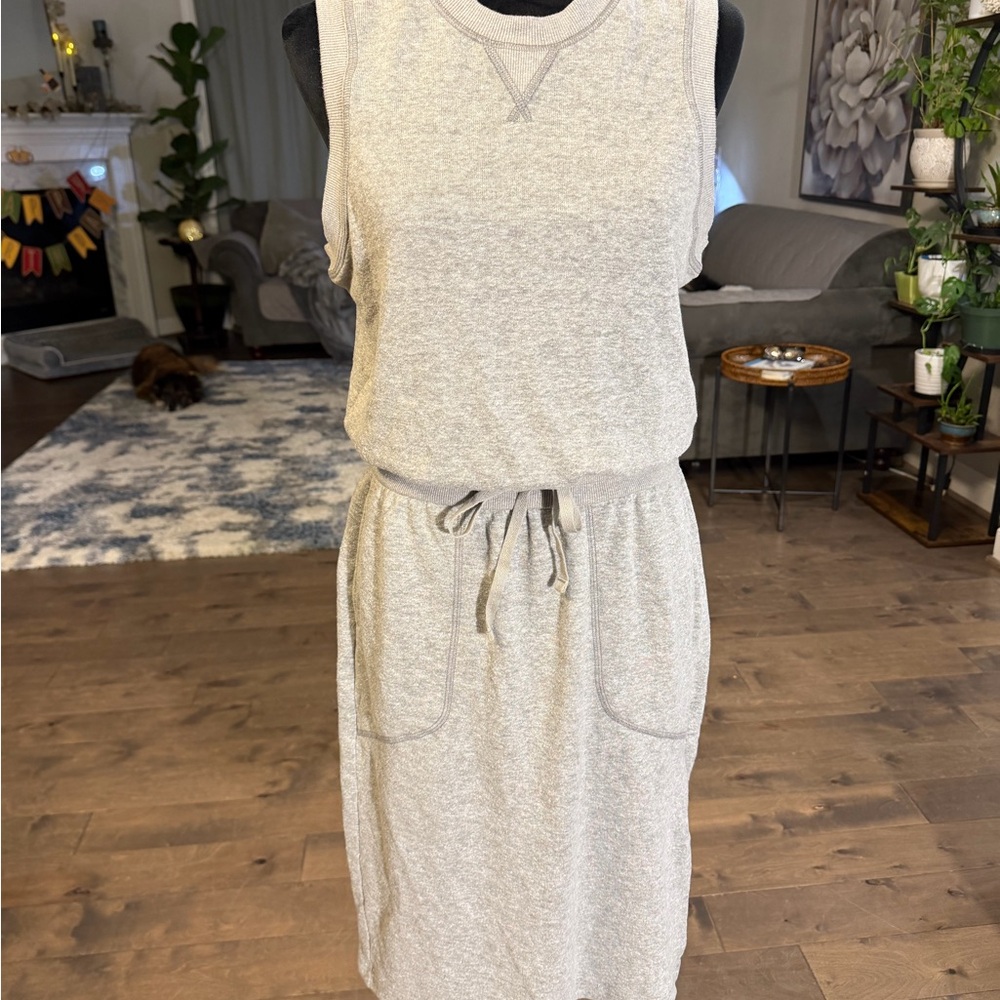Prana Light Gray Sleeveless Midi Dress